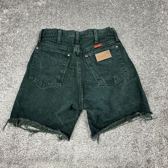Wrangler Cut Off Shorts Womens Small (25x5) Forest Green Vintage Y2K Denim - Picture 1 of 5